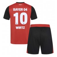 Fotballdrakt Barn Bayer Leverkusen Florian Wirtz #10 Hjemmedraktsett 2024-25 Kortermet (+ Korte bukser)